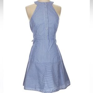 Parker 100% Cotton Blue Striped Dress - Size 0, ADJUSTABLE WAIST!